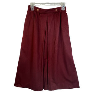 Vintage A Line Wool Skirt Women 8 Brick Red Lined Career Classic Knee Length